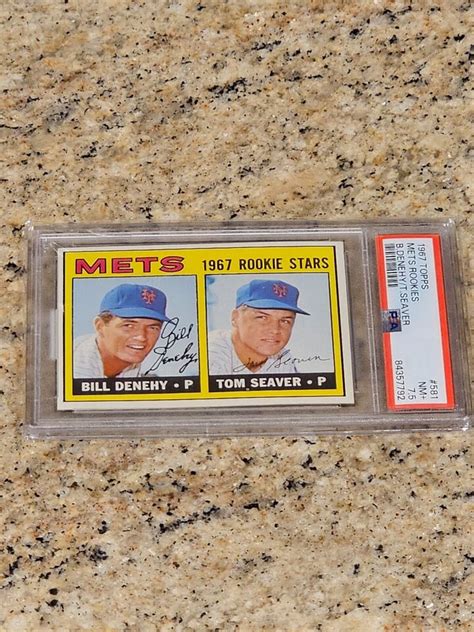 1967 Topps 581 Mets Rookies W Tom Seaver RC Rookie HOF PSA 7 5 NM EBay