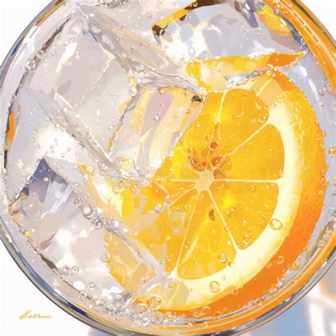 Orange Slice In Glass Of Water Illustration Generated With Ai Stock Illustration Illustration