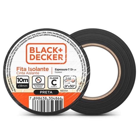 Fita Isolante Black Decker Preta Mm X M