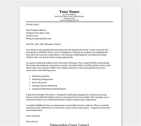 How To Write A Letter Requesting An Internship Alder Script