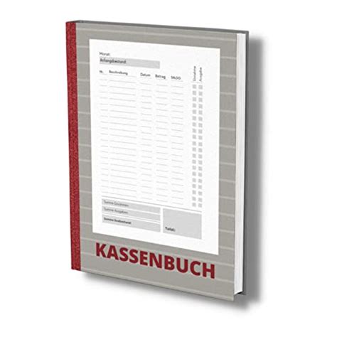 Kassenbuch A4 Grau Einfaches Einnahmen und Ausgaben Buch für