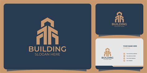 Simple Building Logo With Modern Style Logo Design And Business Card