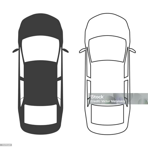 汽車圖示頂部視圖向量例證向量圖形及更多汽車圖片 汽車 俯視 在上面 Istock