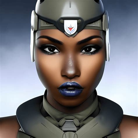 Futuristic War Scene With Beautiful Black Woman · Creative Fabrica