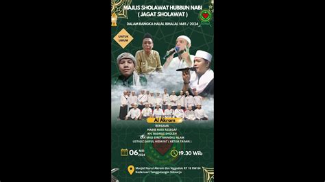 LIVE KEPER BERSHOLAWAT DALAM RANGKA HALAL BIHALAL DAN TASYAKURAN