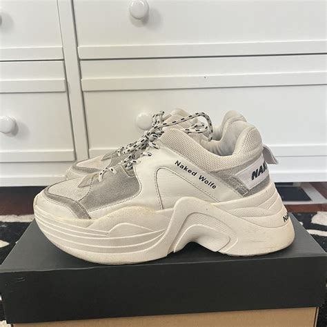 Naked Wolfe Women S White Trainers Depop