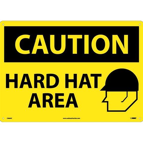 Large Format Caution Hard Hat Area Sign (C666AC)