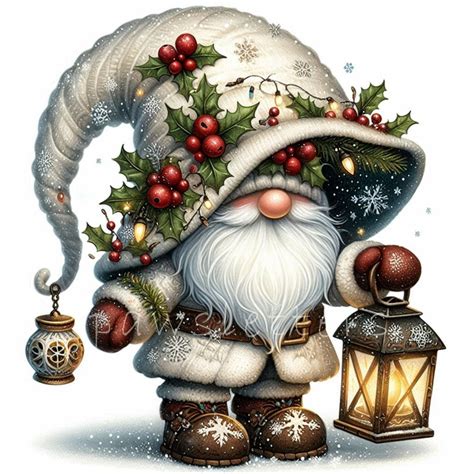 Winter Gnome Clipart Set Of 10 High Quality 300 Dpi Jpegs Christmas