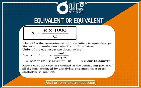 Equivalent Conductance or Equivalent Conductivity in Grade 12 Chemistry ...