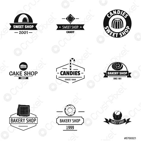 Piece Of Cake Logo Set Simple Style Stock Vector 5700321 Crushpixel