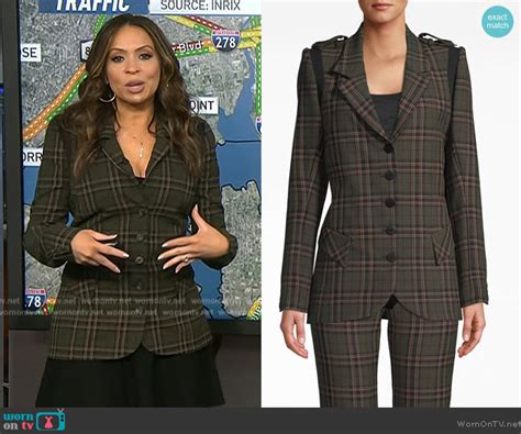 Wornontv Adelle Caballeros Green Plaid Blazer By Today Adelle Caballero Clothes And