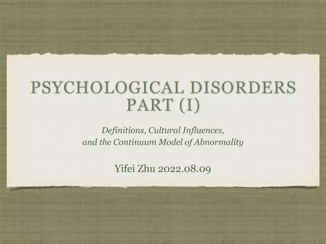 Psychological Disorders Pdf