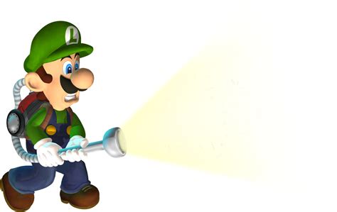 File Luigi Holding Flashlight Lm Transparent Artwork Png Super Mario