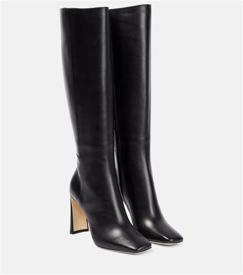 Jimmy Choo Kinsey 95 Leather Knee High Boots In Black Lyst