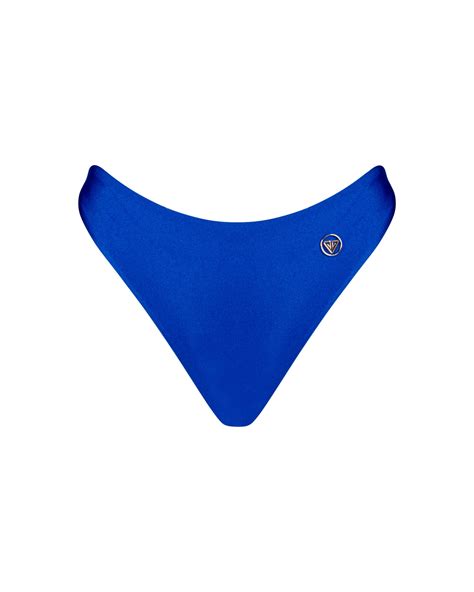 Blue High Waisted Classic Bikini Bottom M Vivien Vance