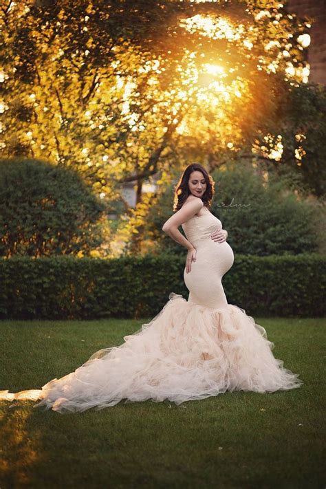 See Through Maternity Tulle Photography Dress Outfit Pregnancy Photo