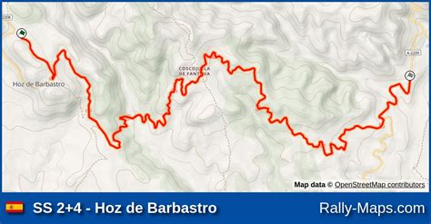 SS 2+4 - Hoz de Barbastro stage map | Rally Barbastro 2023 🌍 | Rally-Maps.com