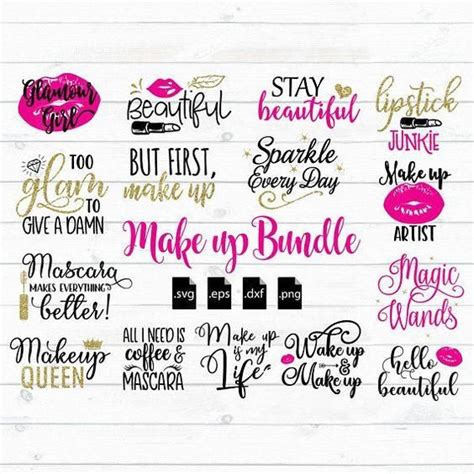 Makeup Bundle Svg Makeup Svg Svg Bundle Makeup Quote Svg Etsy