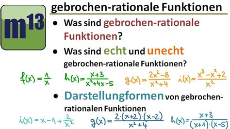 Echt Und Unecht Gebrochen Rationale Funktionen Darstellungsformen