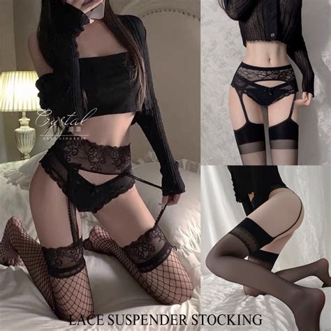 Jual Crystal Suspender Stocking Jaring Polos Lingerie Stocking Wanita Shopee Indonesia