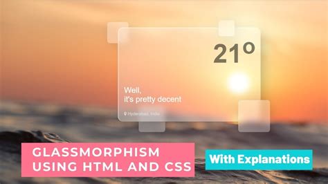 Learn To Create Glassmorphism Using Html And Css Glassmorphism In 5 Minutes Youtube