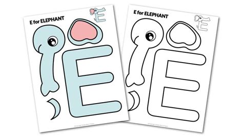 Free Printable Letter E Craft Template | Letter e craft, E craft, Elephant crafts