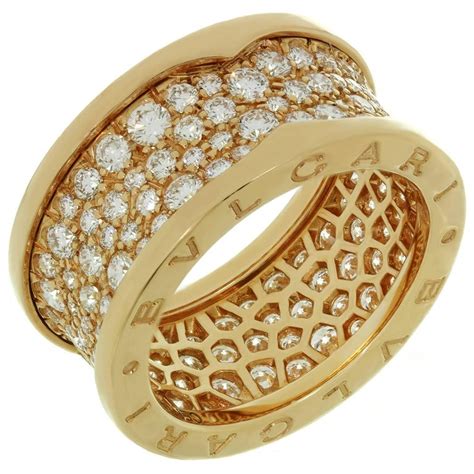 Bulgari B.Zero1 Diamond Rose Gold Band Ring Sz 6.25 - EU53 For Sale at 1stDibs