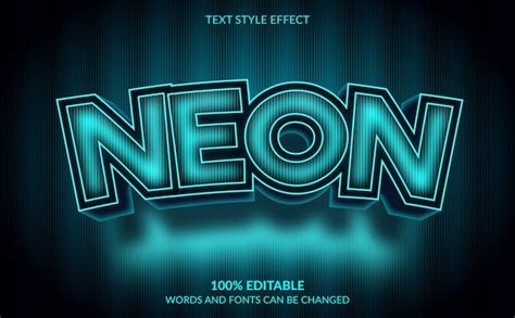Premium Vector Editable Text Effect Modern Neon Text Style