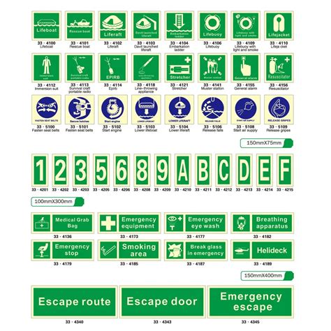 Photoluminescent Imo Symbols And Safety Signs 45 Off