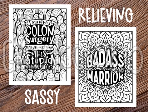 Colon Surgery Recovery Coloring Book Pages For Women Men Post