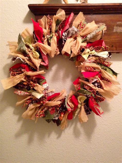 Scrap Fabric Fall Wreath Christmas Wreaths Fabric Scraps Holiday Decor