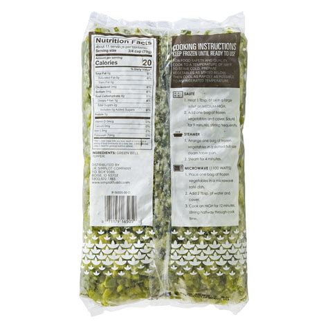 Diced Green Peppers Simplot Foods 10071179165057