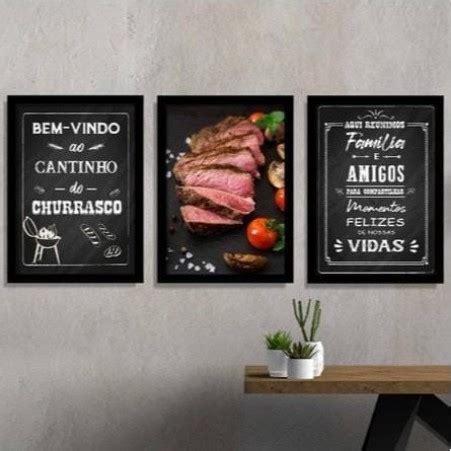 Placa Quadro Decorativo Kit Pe As X Rea Gourmet Bem Vindo Ao