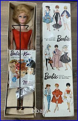 Vintage PLATINUM BLONDE BUBBLE CUT BARBIE 850 BOX Insert LINER PRETTY Vintage Japan Doll