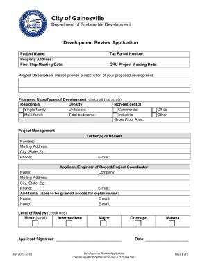 Fillable Online Development Review Application City Of Gainesville