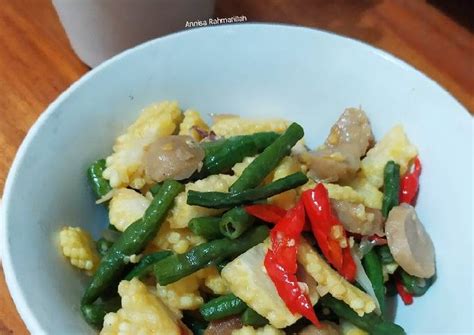 Resep 329 Tumis Kacang Panjang Jagung Muda Bakso Oleh Annisa