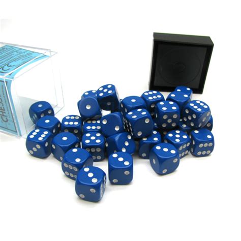 Chessex Opaque Blue With White 12mm D6 Dice Blocks 36 Dice Drustvena I Edukativna Igra