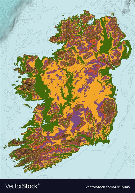 Ireland Topographic Map Royalty Free Vector Image