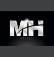 Silver Letter Mh M H Metal Combination Alphabet Vector Image