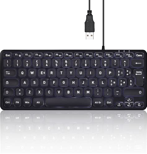 Perixx PERIBOARD 332BIT Mini Teclado Retroiluminado Con Cable USB