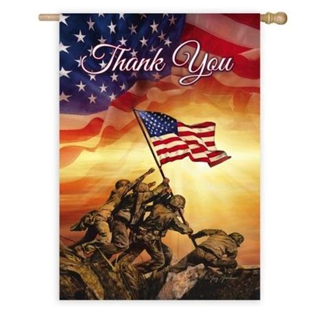 Thank You Troops Memorial Flag Large Patriotic Pictures Flag