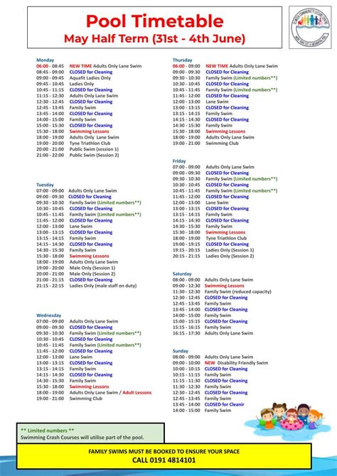 POOL TIMETABLE - Elswick Community Pool