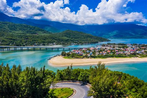 Premium Photo | Aerial view of lang co bay and beach, hai van pass, lap ...