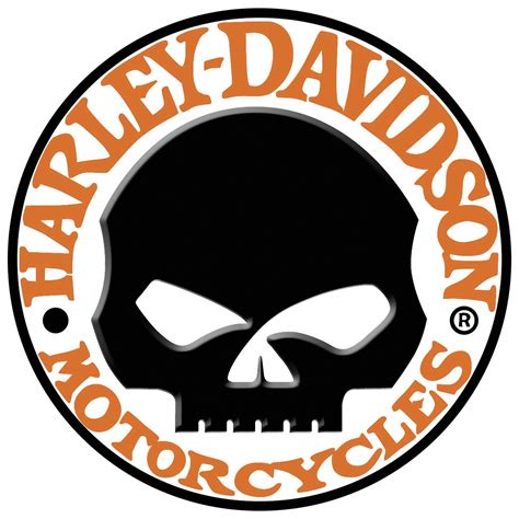 Harley Davidson Skull Orange Letters Decal Sticker — Custom T Shirts Decals Stickers Signs