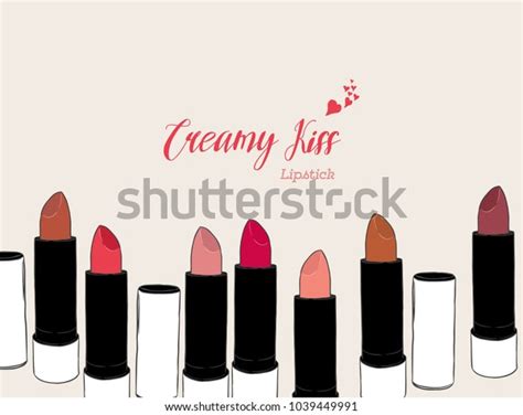 Top View Nude Color Lipsticks Laced Stock Vector Royalty Free 1039449991 Shutterstock