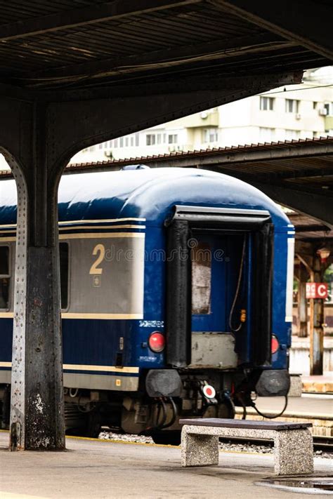 Train In Motion Or At Train Platform At Bucharest North Railway Station