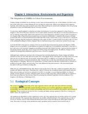 ENVIRONMENTAL SCIENCE-Chapter 5. Interactions- Environments and ... 