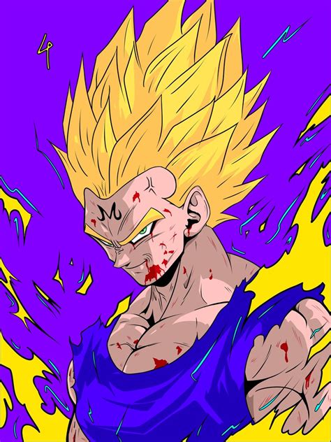 Majin Vegeta Canvas Dragonball Etsy