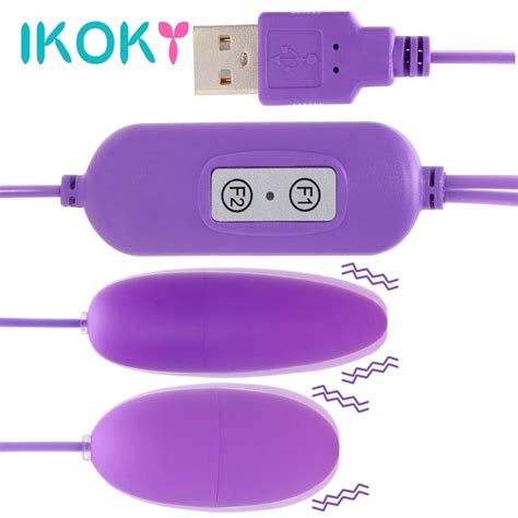 Ikoky Usb Vibrators 12 Frequency 2 Shapes Vibrating Eggs Multispeed Dildo Realistic Sex Toys For