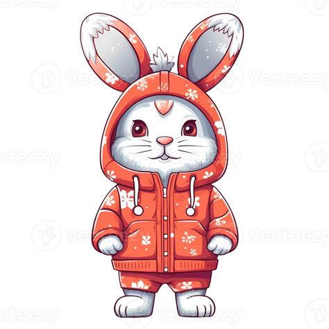 Cute Rabbit Christmas Clipart Illustration AI Generative 28889475 PNG